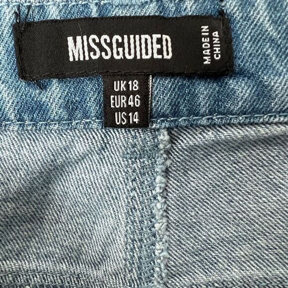 Missguided wide leg baggy high waist ombré jeans size 14 - Picture 8 of 14